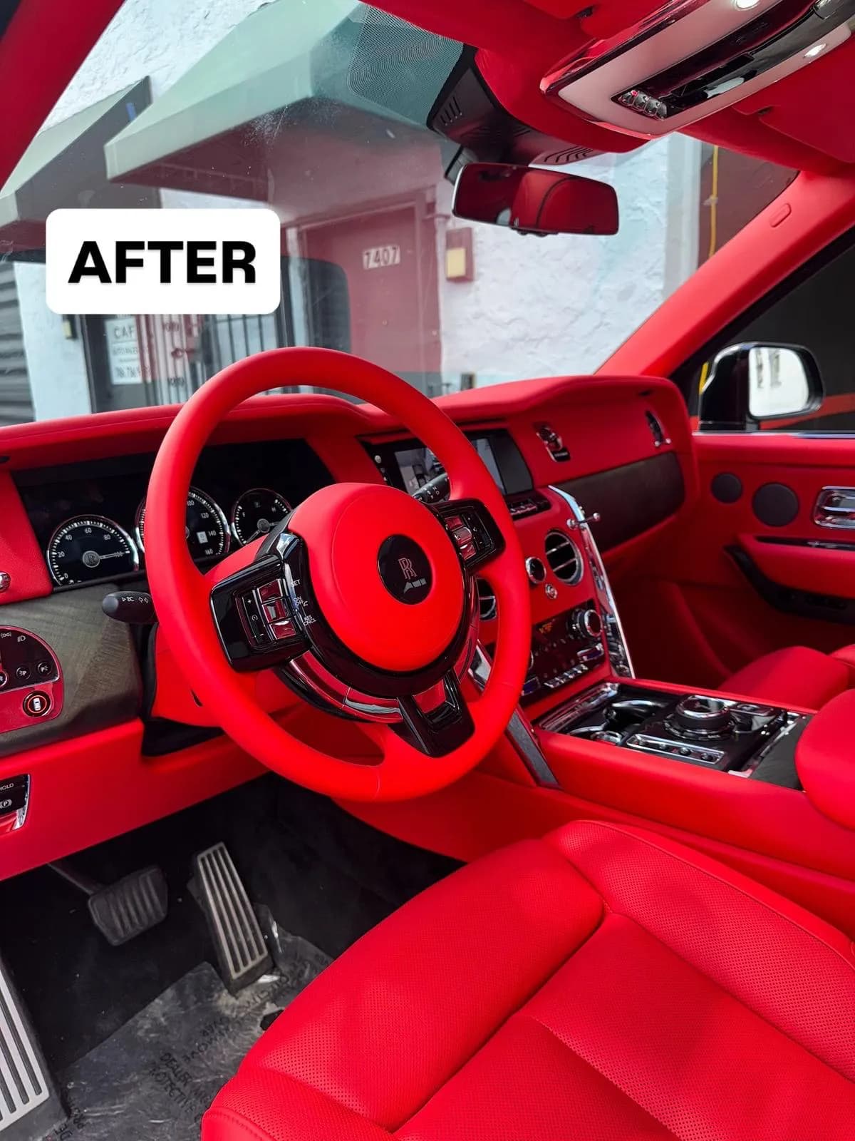 Rolls-Royce interior after a full color change to bright red leather