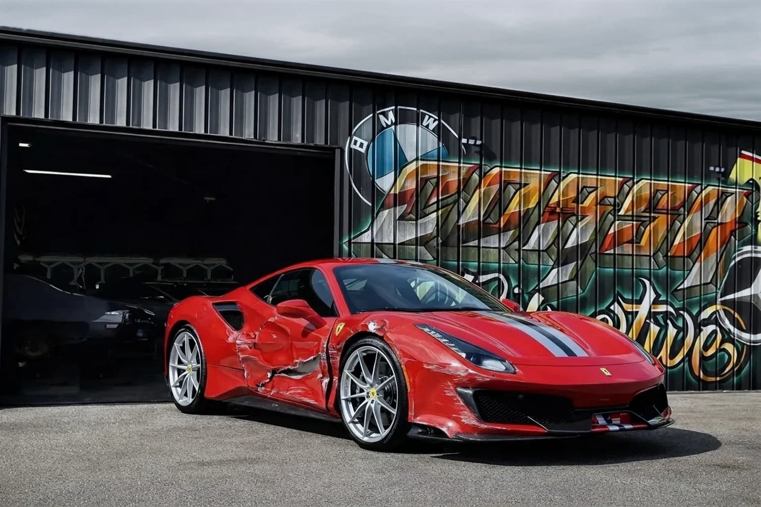 Ferrari 488 Pista before collision repair